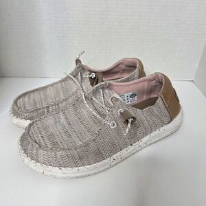 Hey Dude Casual Shoes, Womens Size 7, Beige and Brown